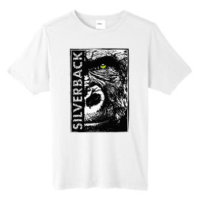 Silverback Half Face Gorilla With Green Eyes Tall Fusion ChromaSoft Performance T-Shirt