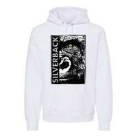 Silverback Half Face Gorilla With Green Eyes Premium Hoodie