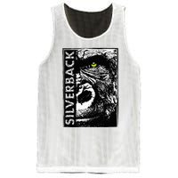 Silverback Half Face Gorilla With Green Eyes Mesh Reversible Basketball Jersey Tank