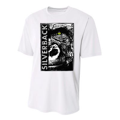 Silverback Half Face Gorilla With Green Eyes Performance Sprint T-Shirt