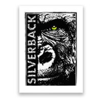 Silverback Half Face Gorilla With Green Eyes Poster