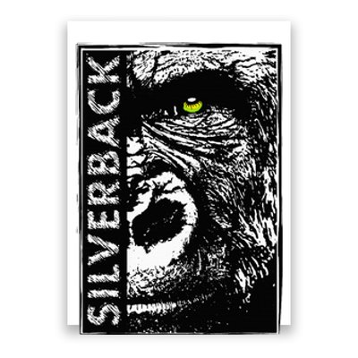 Silverback Half Face Gorilla With Green Eyes Poster