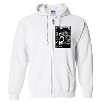 Silverback Half Face Gorilla With Green Eyes Full Zip Hoodie