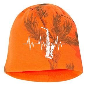 Saxophone Heartbeat Funny EKG Sax Player Gift Men Women Kati - Camo Knit Beanie