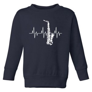 Saxophone Heartbeat Funny EKG Sax Player Gift Men Women Toddler Sweatshirt