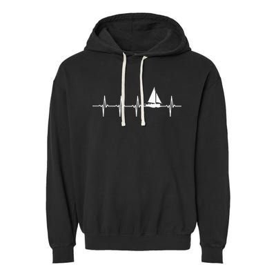 Sailing Heartbeat For Sailors Garment-Dyed Fleece Hoodie