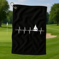 Sailing Heartbeat For Sailors Golf Towel
