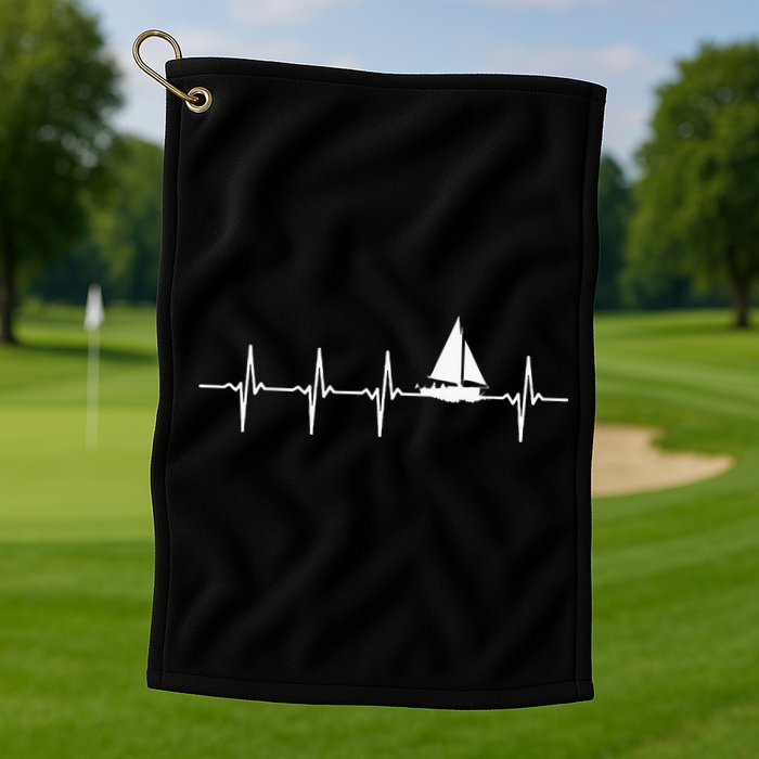 Sailing Heartbeat For Sailors Golf Towel