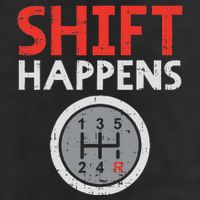 Shift Happens Funny Car Gear Pun Race Driver Racing Gift 7 Panel Mesh Trucker Snapback Hat