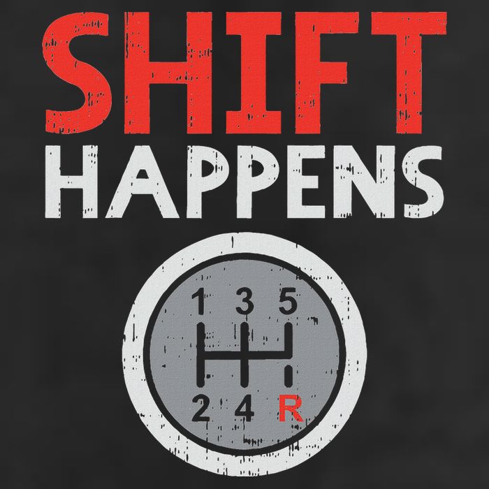 Shift Happens Funny Car Gear Pun Race Driver Racing Gift 7 Panel Mesh Trucker Snapback Hat