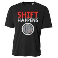 Shift Happens Funny Car Gear Pun Race Driver Racing Gift Cooling Performance Crew T-Shirt