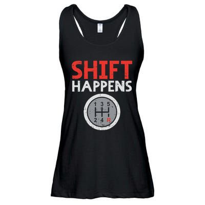 Shift Happens Funny Car Gear Pun Race Driver Racing Gift Ladies Essential Flowy Tank