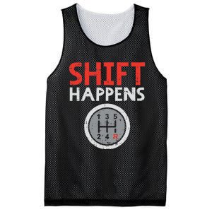 Shift Happens Funny Car Gear Pun Race Driver Racing Gift Mesh Reversible Basketball Jersey Tank