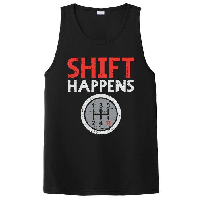 Shift Happens Funny Car Gear Pun Race Driver Racing Gift PosiCharge Competitor Tank