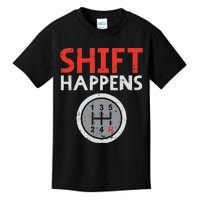 Shift Happens Funny Car Gear Pun Race Driver Racing Gift Kids T-Shirt