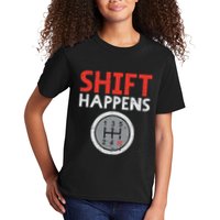 Shift Happens Funny Car Gear Pun Race Driver Racing Gift Kids T-Shirt