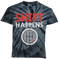 Shift Happens Funny Car Gear Pun Race Driver Racing Gift Kids Tie-Dye T-Shirt