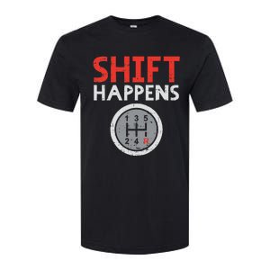 Shift Happens Funny Car Gear Pun Race Driver Racing Gift Softstyle CVC T-Shirt