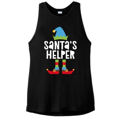 SantaS Helper Funny Gift Matching Christmas Elves Gift Ladies PosiCharge Tri-Blend Wicking Tank