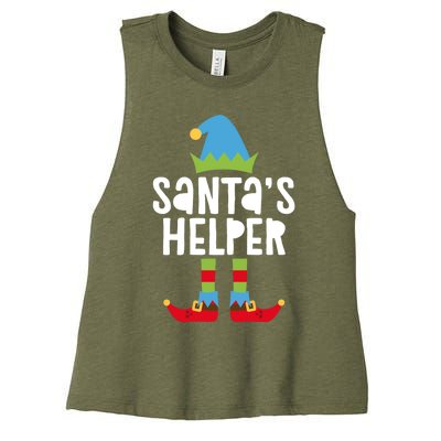 SantaS Helper Funny Gift Matching Christmas Elves Gift Women's Racerback Cropped Tank