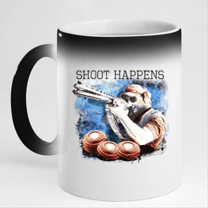 Shoot Happens Funny Trap Shooting 11oz Black Color Changing Mug