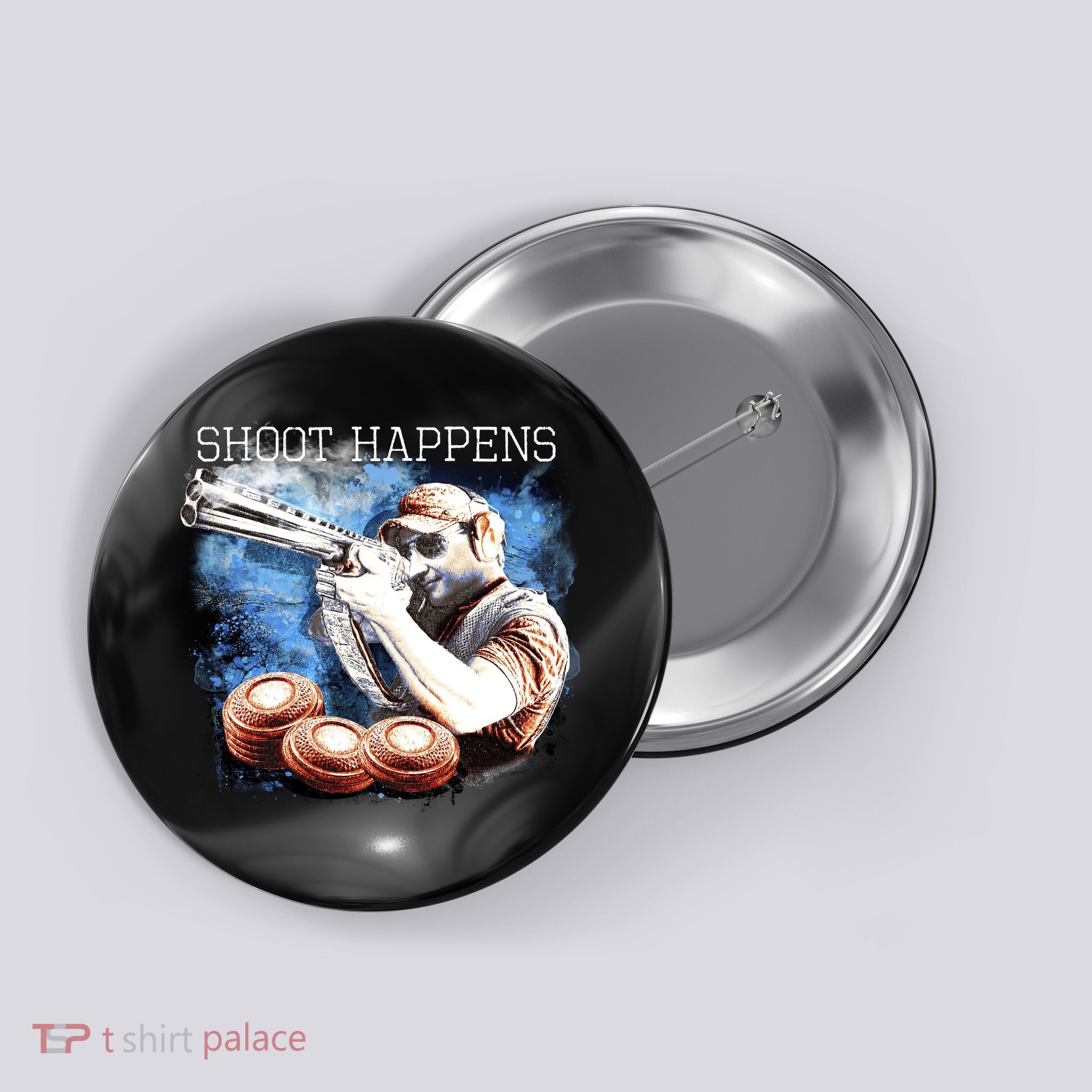 Shoot Happens Funny Trap Shooting Button