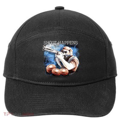 Shoot Happens Funny Trap Shooting 7-Panel Snapback Hat