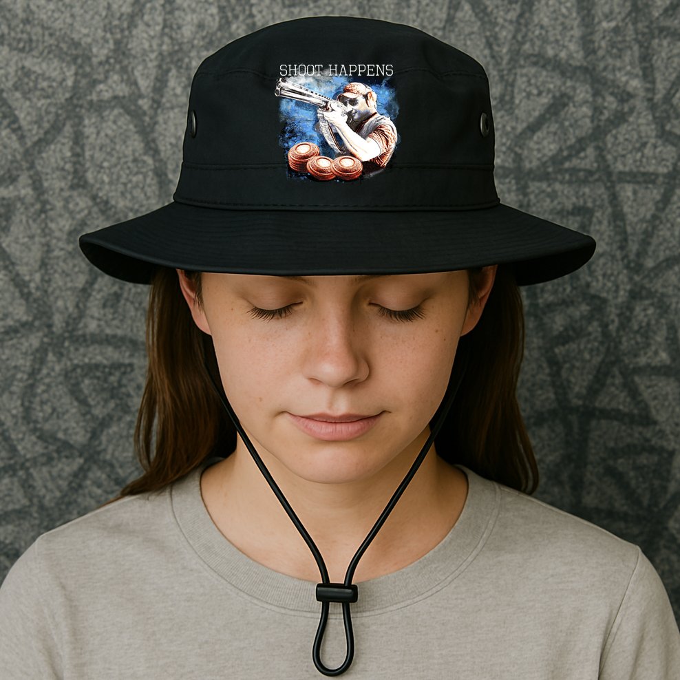 Shoot Happens Funny Trap Shooting Bucket Hat