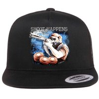 Shoot Happens Funny Trap Shooting Flatbill Hat