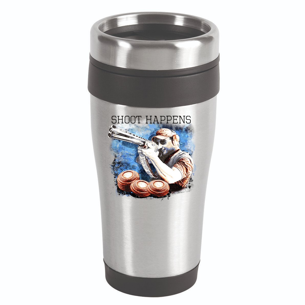 Shoot Happens Funny Trap Shooting 16oz Travel Tumbler