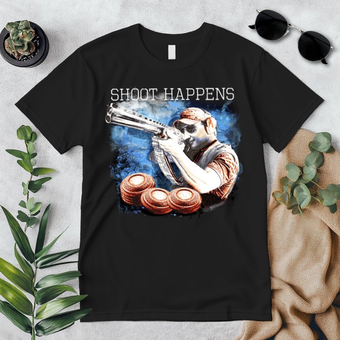 Shoot Happens Funny Trap Shooting Premium T-Shirt