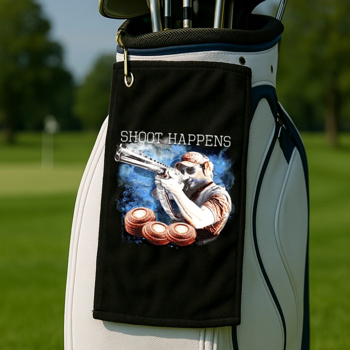 Shoot Happens Funny Trap Shooting Golf Towel