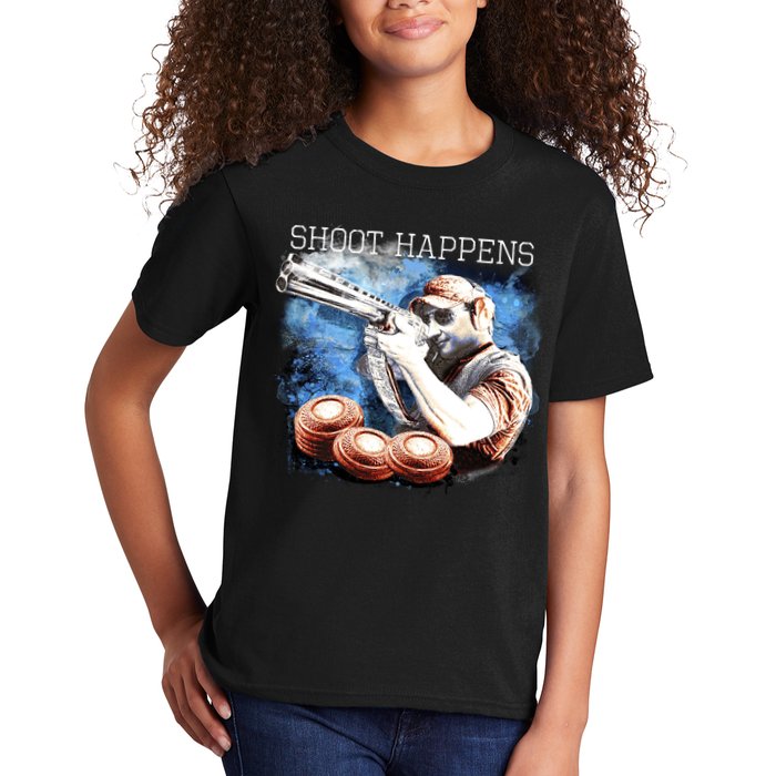 Shoot Happens Funny Trap Shooting Kids T-Shirt