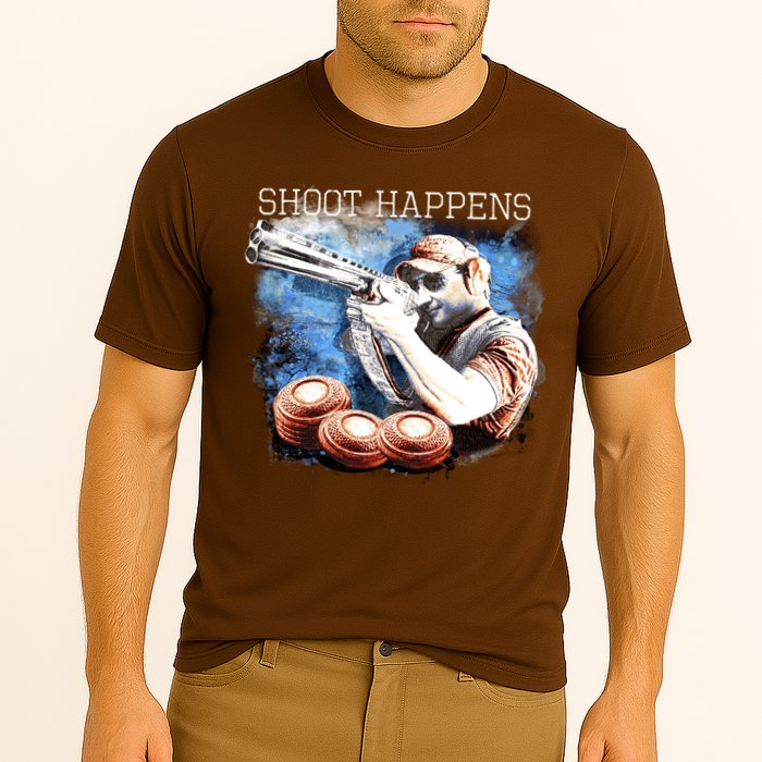 Shoot Happens Funny Trap Shooting Cooling Performance Crew T-Shirt