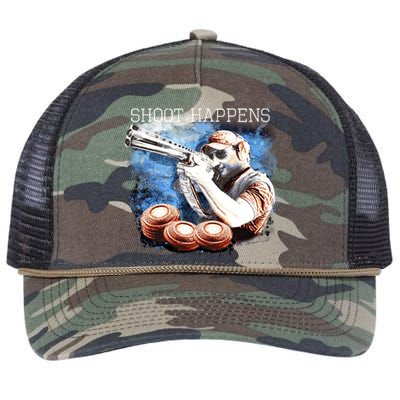 Shoot Happens Funny Trap Shooting Retro Rope Trucker Hat Cap