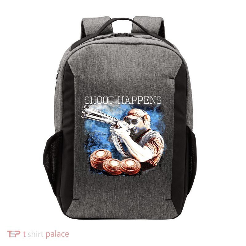 Shoot Happens Funny Trap Shooting Vector Backpack