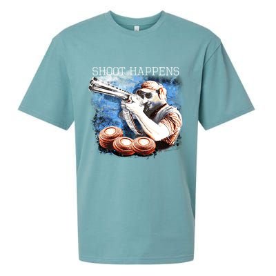 Shoot Happens Funny Trap Shooting Sueded Cloud Jersey T-Shirt