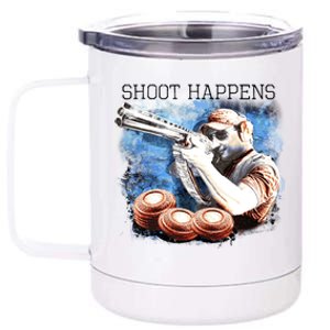 Shoot Happens Funny Trap Shooting 12 oz Stainless Steel Tumbler Cup