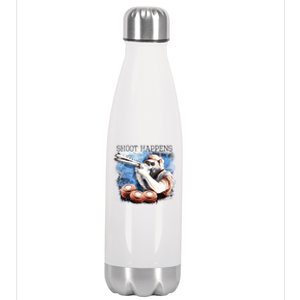 Shoot Happens Funny Trap Shooting Stainless Steel Insulated Water Bottle