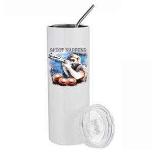 Shoot Happens Funny Trap Shooting Stainless Steel Tumbler