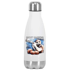 Shoot Happens Funny Trap Shooting Stainless Steel Insulated Water Bottle