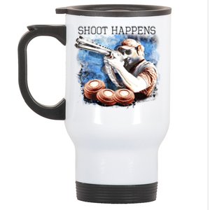 Shoot Happens Funny Trap Shooting Stainless Steel Travel Mug