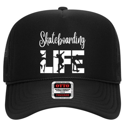 Skaters Having Fun Pro Skateboarding Life Gift For N Gift Trucker Hat