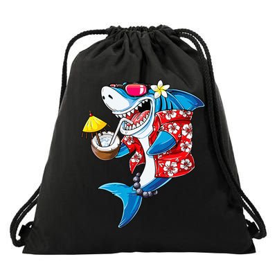 Shark Hawaiian Funny Aloha Hawaii Beach Jawsome Gifts Drawstring Bag