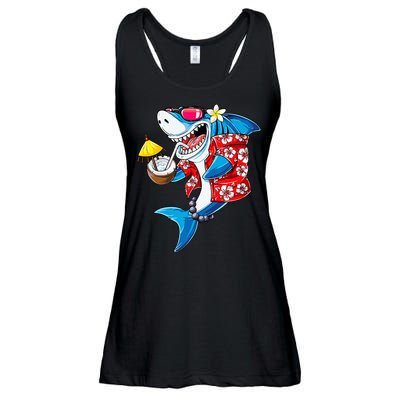 Shark Hawaiian Funny Aloha Hawaii Beach Jawsome Gifts Ladies Essential Flowy Tank