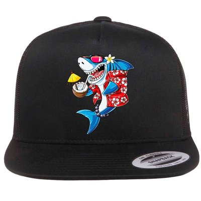Shark Hawaiian Funny Aloha Hawaii Beach Jawsome Gifts Flatbill Hat