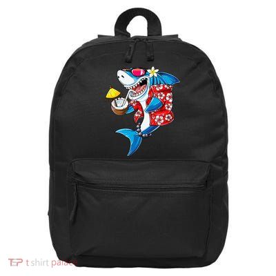 Shark Hawaiian Funny Aloha Hawaii Beach Jawsome Gifts 16 in Basic Backpack