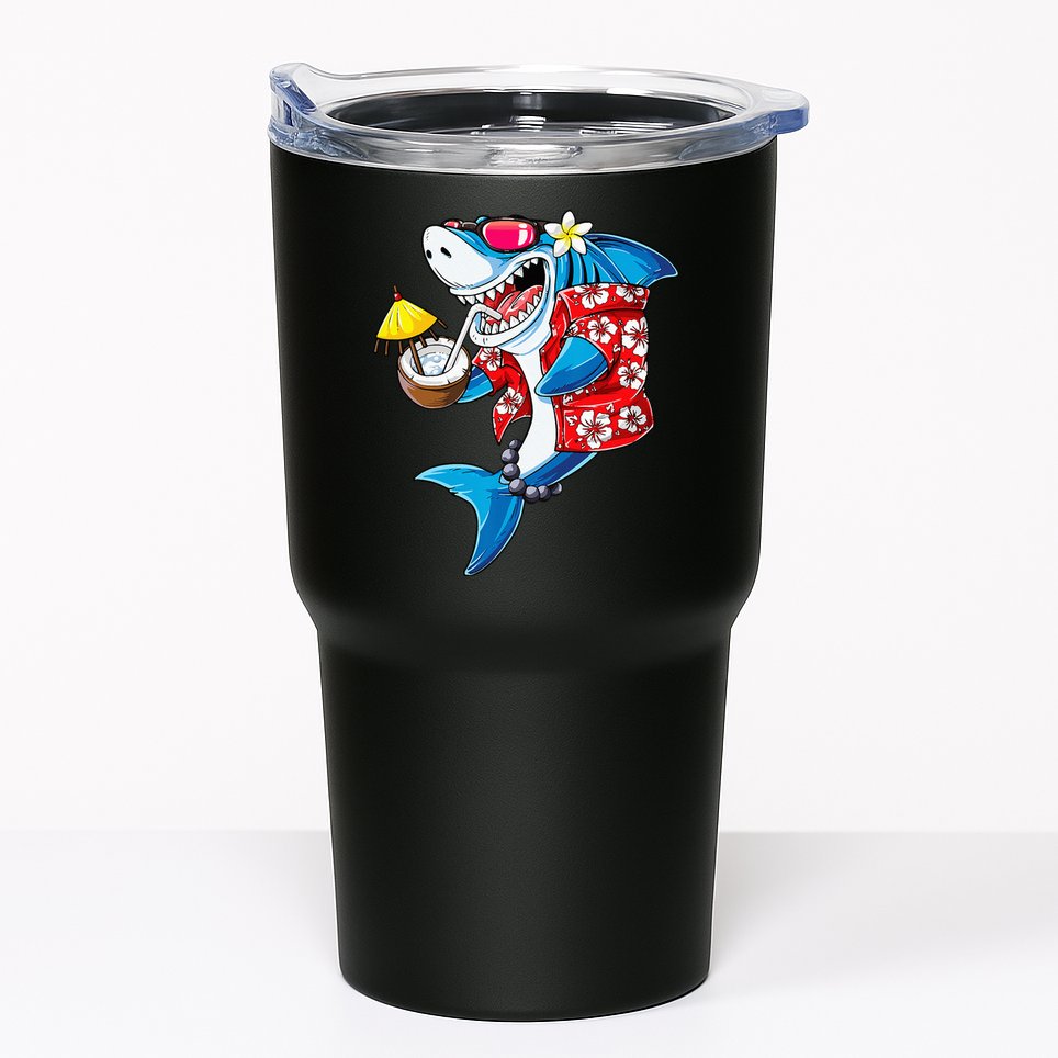 Shark Hawaiian Funny Aloha Hawaii Beach Jawsome Gifts Tumbler
