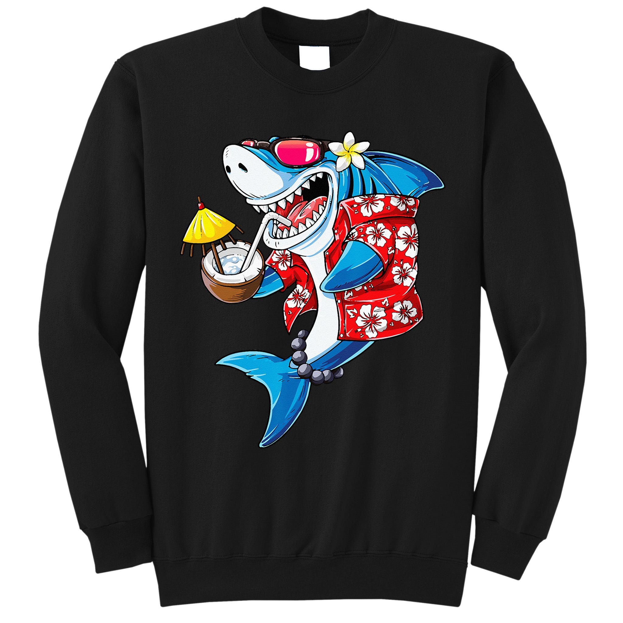 Shark Hawaiian Funny Aloha Hawaii Beach Jawsome Gifts Tall Sweatshirt