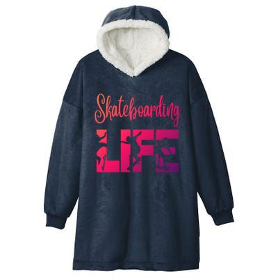 Skaters Having Fun Pro Skateboarding Life Gift For N Gift Hooded Wearable Blanket